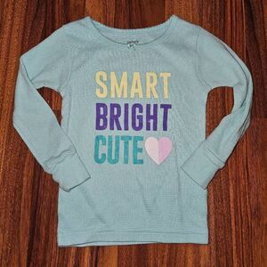 5 For $25 Carter's Blue Glittery Thermal Pajama Top Toddler Size 2T